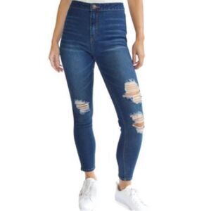 New Almost Famous Juniors Ripped High Rise Mom Jeans size 1